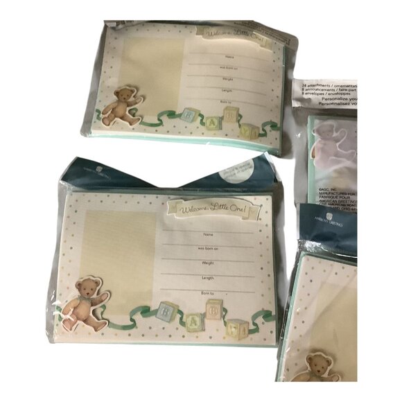 American Greetings Welcome Little One Baby Birth Announcement Kits 4 Packs - Picture 2 of 7